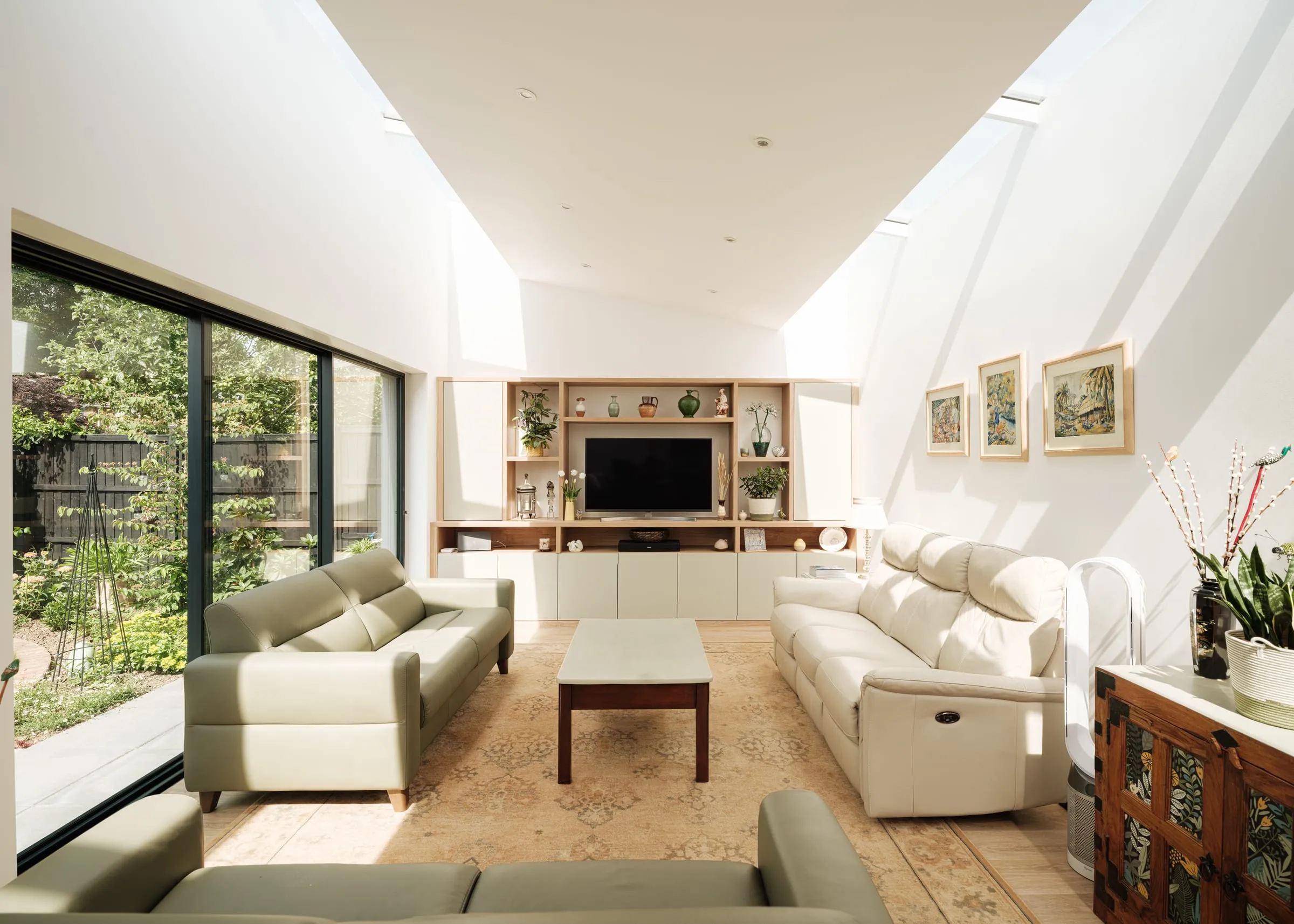 Inside the extended bungalow near Reading