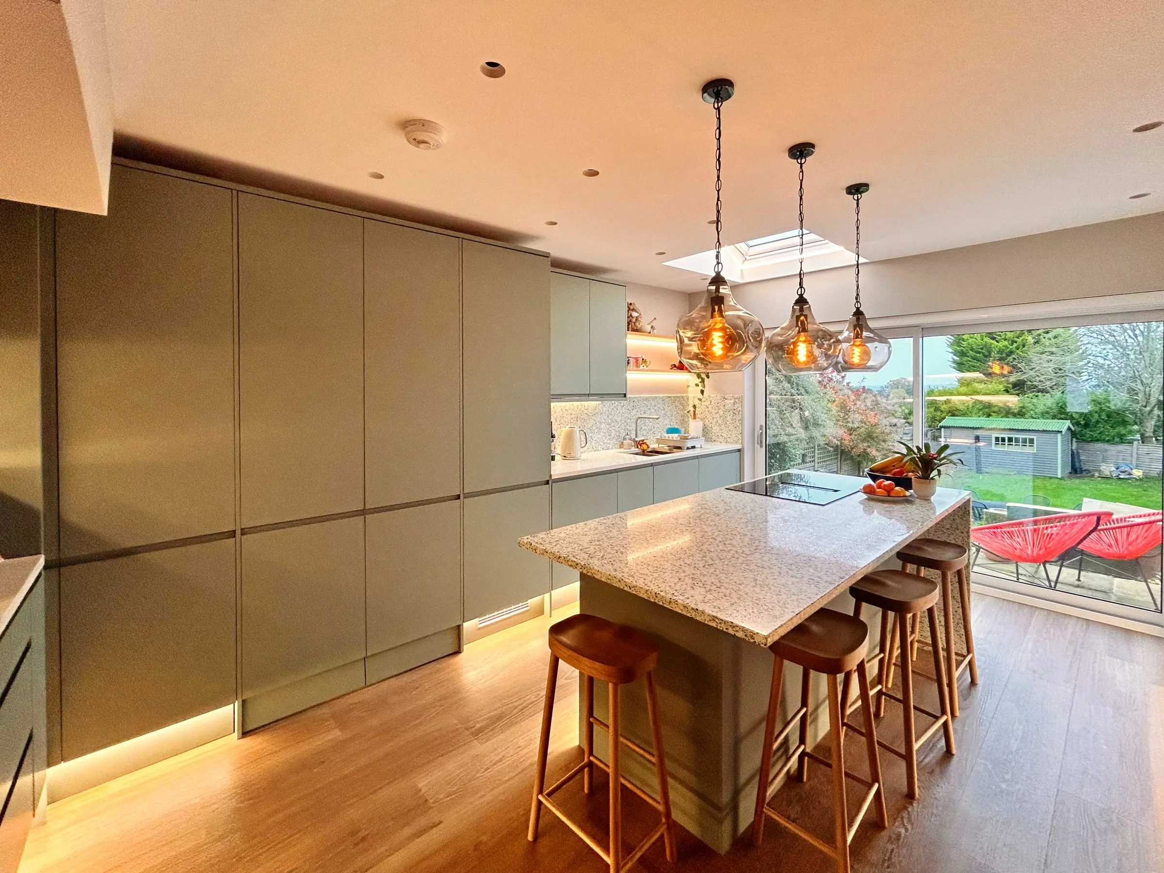 Inside the replanned ground floor of the Guildford home